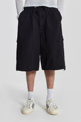 Black Parachute Cargo Baggy Shorts