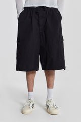 Black Parachute Cargo Baggy Shorts
