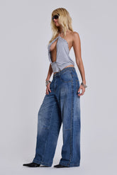 Nailed Studded Colossus Jeans in Mid Blue Wash