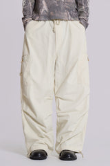 Ecru Parachute Cargo Pants