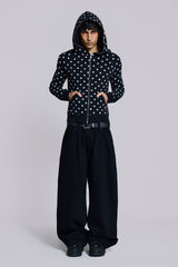 Mono Black Polkadot Hoodie