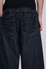 Creased Indigo Colossus Jorts