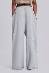 Distressed Grey Marl Baggy Monster Joggers