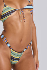 Carina Stripe Ruched Bikini Bottoms