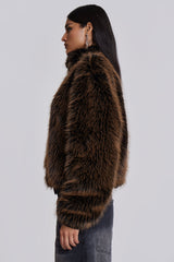 Brown Mendoza Faux Fur Jacket