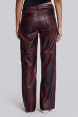 Oxblood Faux Leather Pants