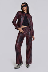 Oxblood Faux Leather Pants