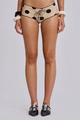 Lola Mini Short Bikini Bottoms in Polkadot Stripe