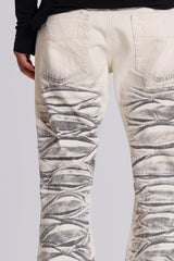 Arctic White Drift Flared Jeans