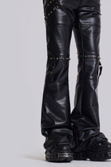 Black Carbon Studded Drift Bootcut Pants