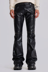 Black Carbon Studded Drift Bootcut Pants