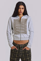 Grey Marl Military Monster Hoodie