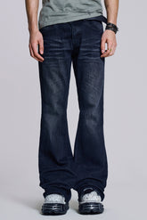 Indigo Creased Drift Flared Jeans