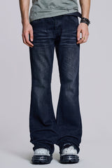 Indigo Creased Drift Flared Jeans