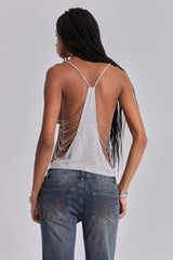 Aleya Beaded Top in Grey