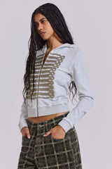 Grey Marl Military Monster Hoodie