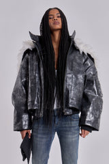 Mistra PU Leather Bomber Jacket