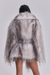 Haka Faux Feather Fur Belted Coat