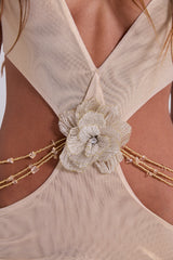 Vida Backless Maxi Dress in Gold