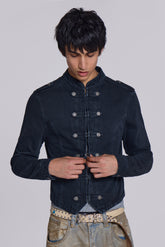 Rebel Military Jacket in Washed Black