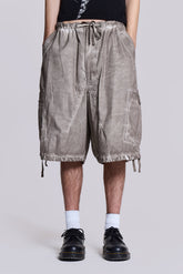 Stone Oil Wash Parachute Baggy Shorts