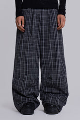 Black Check Goliath Suit Trousers