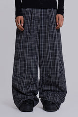 Black Check Goliath Suit Trousers
