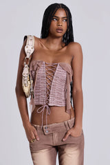 Lone Lace Up Gingham Corset