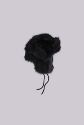 Black Faux Fur Trapper Hat