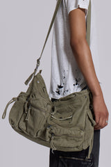 Khaki Military Utility Satchel Bag