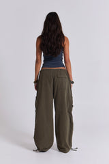 Khaki Parachute Cargo Pants