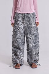 Snow Leopard Parachute Pants
