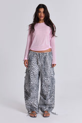 Snow Leopard Parachute Pants