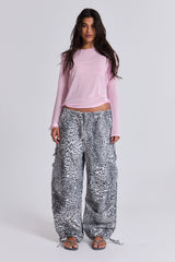 Snow Leopard Parachute Pants