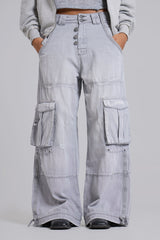 Washed Grey Decoy Cargos