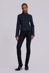 Rebel Military Jacket in Washed Black