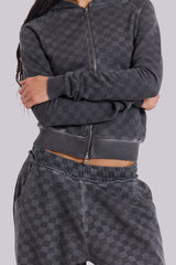 Checkerboard Mini Monster Hoodie