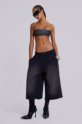 Monster 3/4 Washed Black Shorts