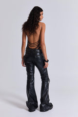 Black Carbon Black Studded Drift Bootcut Pants