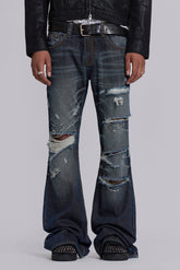 Cross Chain Blue Drift Jeans