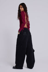 Black Skull Cord Colossus Jeans