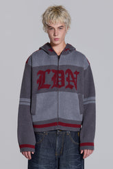 LDN Knitted Zip-Up Hoodie