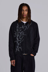 Scratch Mohair Zip-Up Hoodie