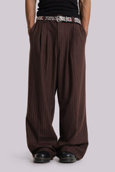 Chocolate Brown Pinstripe Goliath Suit Pants