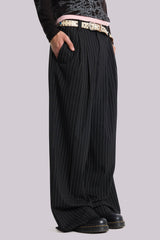 Black Pinstripe Goliath Suit Pants