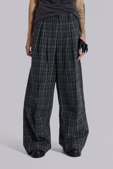 Black Check Goliath Suit Trousers