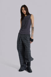 Black Check Goliath Suit Trousers