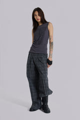 Black Check Goliath Suit Trousers