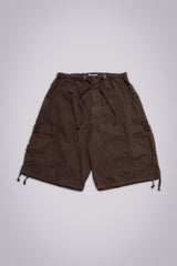 Brown Parachute Cargo Baggy Shorts