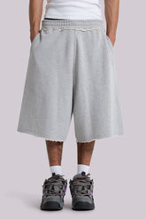 Grey Marl Monster Jogger Baggy Shorts